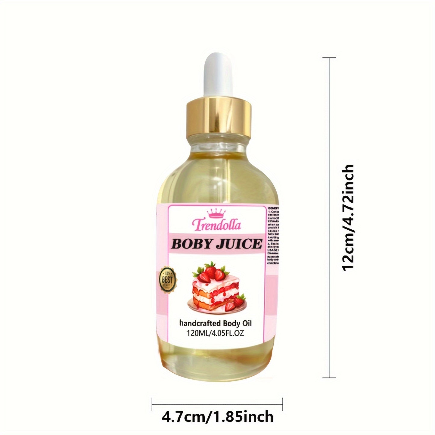 Aceite de jugo corporal de tarta de fresa, aceite corporal hecho a mano con extracto de fresa, aceite de jojoba, aceite de coco, aceite de aguacate y aceite de oliva.