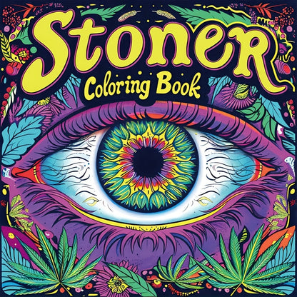 Libro para colorear para adultos con temática Stoner (papel grueso mejorado, 20 páginas) - Patrones para aliviar el estrés para adultos, ideal para cumpleaños, Navidad, Halloween y regalos de fiesta, para mayores de 14 años