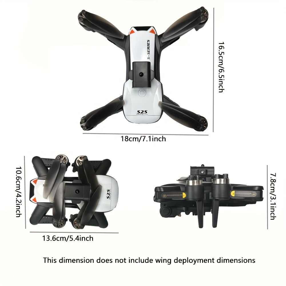 Drone S2S de larga resistencia, baterías duales, con cámara dual, WiFi FPV, mantenedor de altura cuadricóptero plegable dual, experimenta la alegría del vuelo con drones, control remoto o operación dual con teléfono móvil, regalo para hombres princip