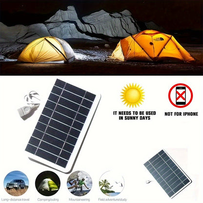 Cargador compacto de panel solar de 2 W: compatible con USB y fuente de alimentación estable para teléfonos inteligentes y bancos de energía, ideal para aventuras al aire libre y uso doméstico