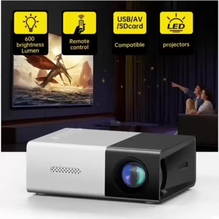 Mini proyector HD brillante de más de 3000 lúmenes: portátil preparado para 3D, compatible con múltiples dispositivos y control remoto