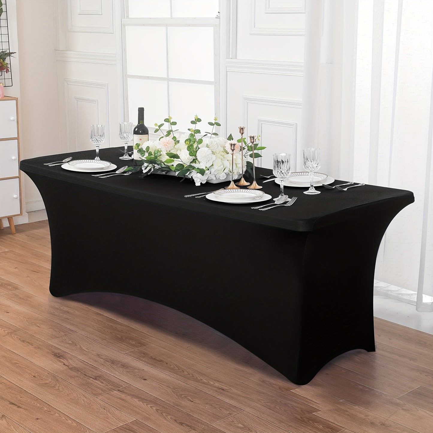 Mantel De Spandex De 1/2 Piezas, Cubierta De Mesa Estirable, Mantel Rectangular Ajustado, Mantel De Patio Estirable Universal para Bodas, Banquetes, Fiestas Y Eventos