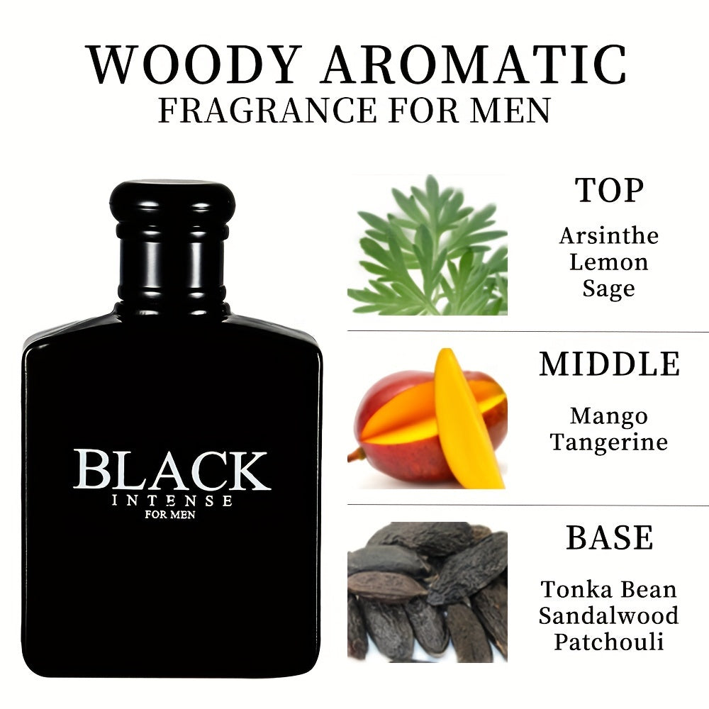 Eau De Toilette Spray para hombres de 3.4 Oz - Colonia para hombres - Aroma masculino fresco y amaderado - Con limón, salvia y ausente - Perfume de intensidad media