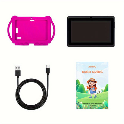 Tableta de 7 pulgadas, 32 GB de ROM, 2 GB de RAM, Android 11.0, tableta para niños pequeños con WiFi 2.4G, GMS, pantalla de protección ocular, control parental, aplicación educativa, cámara dual, estuche a prueba de golpes, juegos