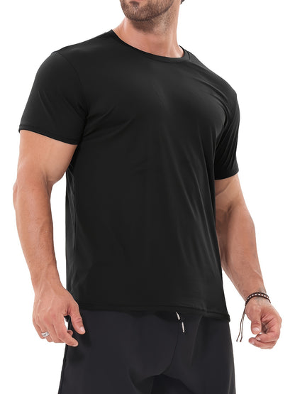 TELALEO Paquete de 6 camisas de entrenamiento para hombres Camisetas deportivas de manga corta Camiseta de cuello redondo de secado rápido para correr