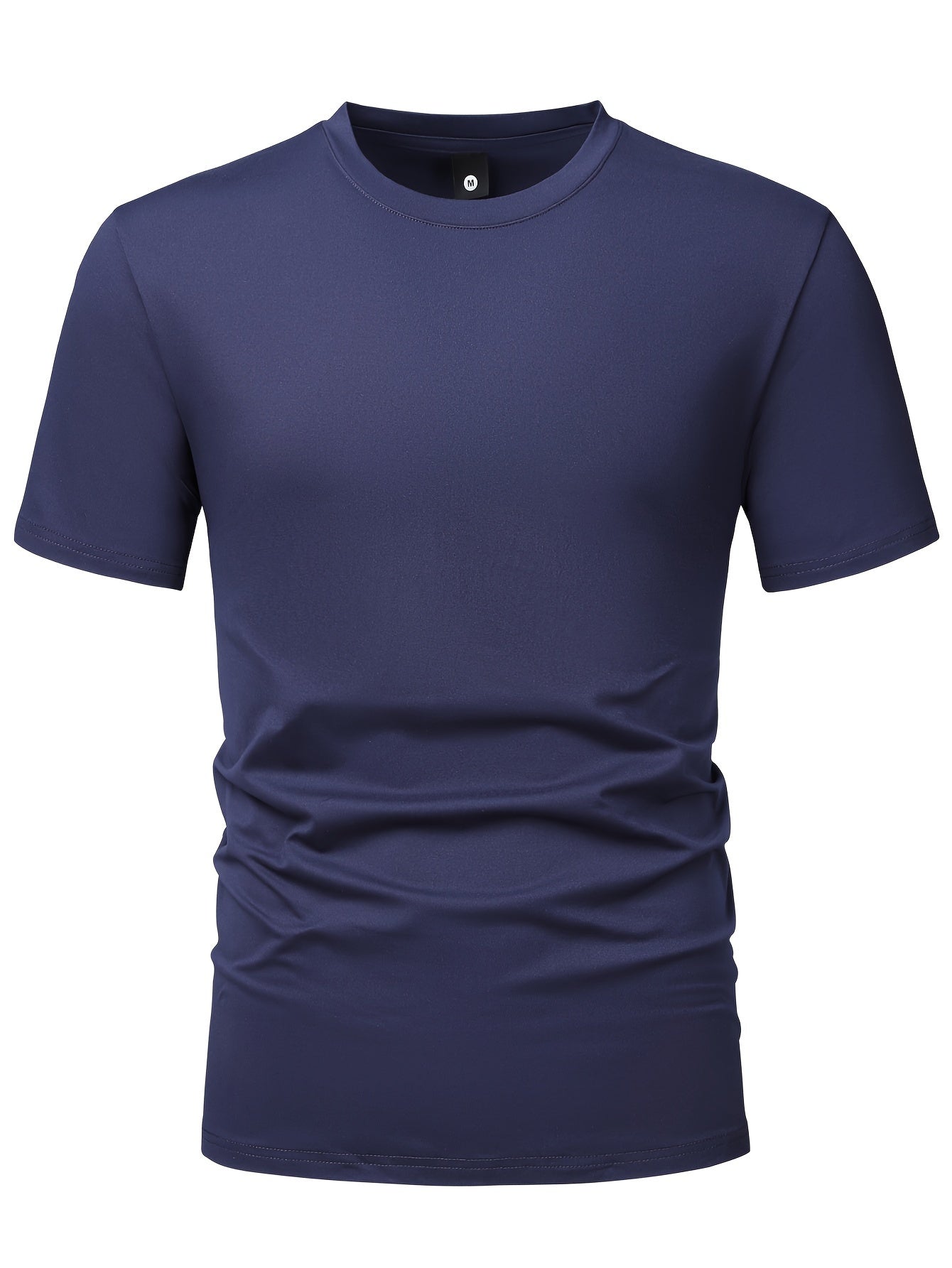 Camiseta deportiva de moda para hombre, camiseta informal elástica con cuello redondo, 5 uds., para verano