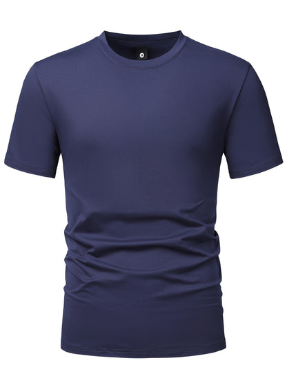 Camiseta deportiva de moda para hombre, camiseta informal elástica con cuello redondo, 5 uds., para verano