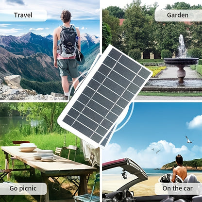 Panel de carga portátil solar de 1 pieza El cargador USB solar impermeable para exteriores es adecuado para viajes y campamentos al aire libre, energía móvil, banco de carga de teléfonos móviles, linterna, ventilador