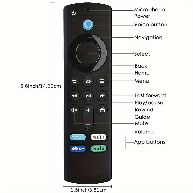 Control remoto por voz compatible con Fire TV, actualice su Amazon Fire TV Stick con el control remoto de reemplazo por voz L5B83G.