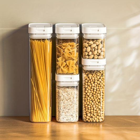 Recipiente con tapas para almacenar alimentos, caja de conservación sellada a prueba de humedad, para cereales, arroz, pasta, nueces y granos de café.