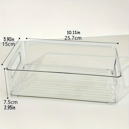 Caja de almacenamiento acrílica para aperitivos, caja de acabado transparente para libros y cosméticos, caja para el frigorífico de cocina, suministros para el hogar, 1 unidad.