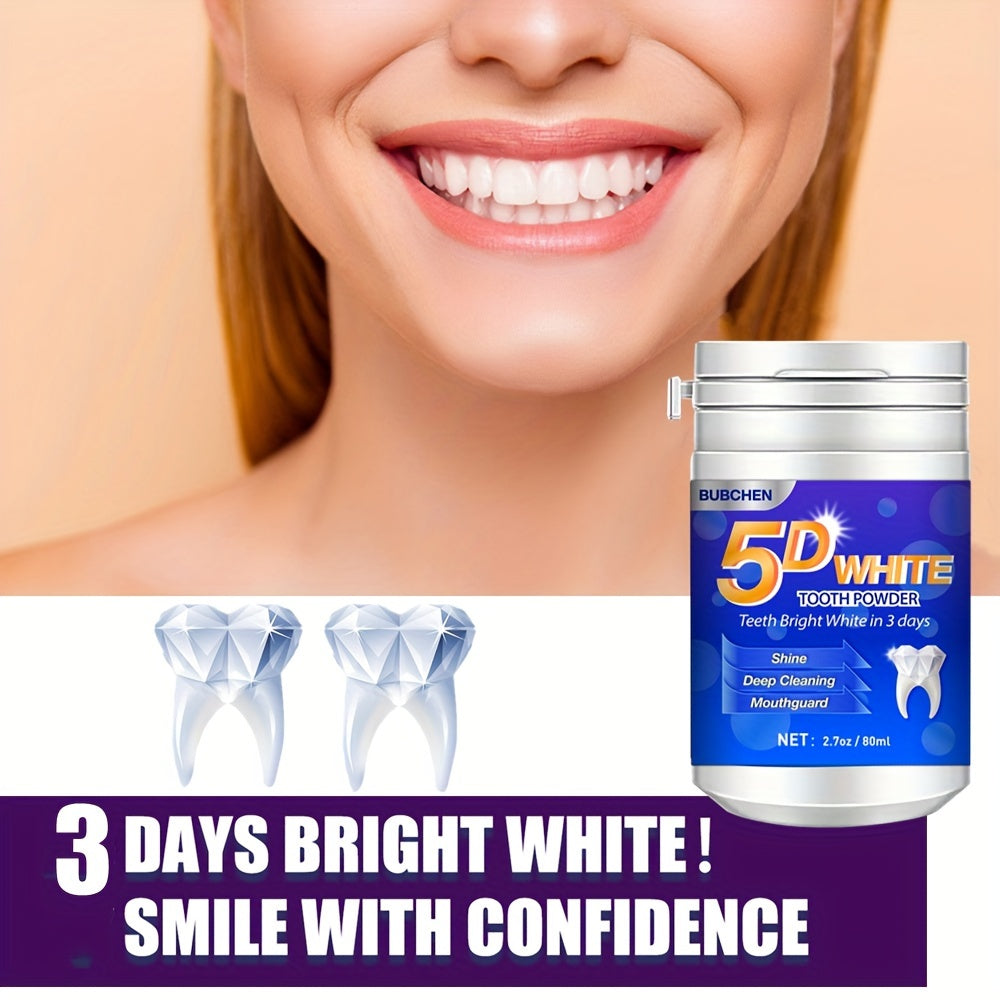 Polvo dental blanco 5D, polvo de limpieza profunda de dientes, aliento fresco, ideal para la salud bucal y la higiene, regalo para mujeres y hombres