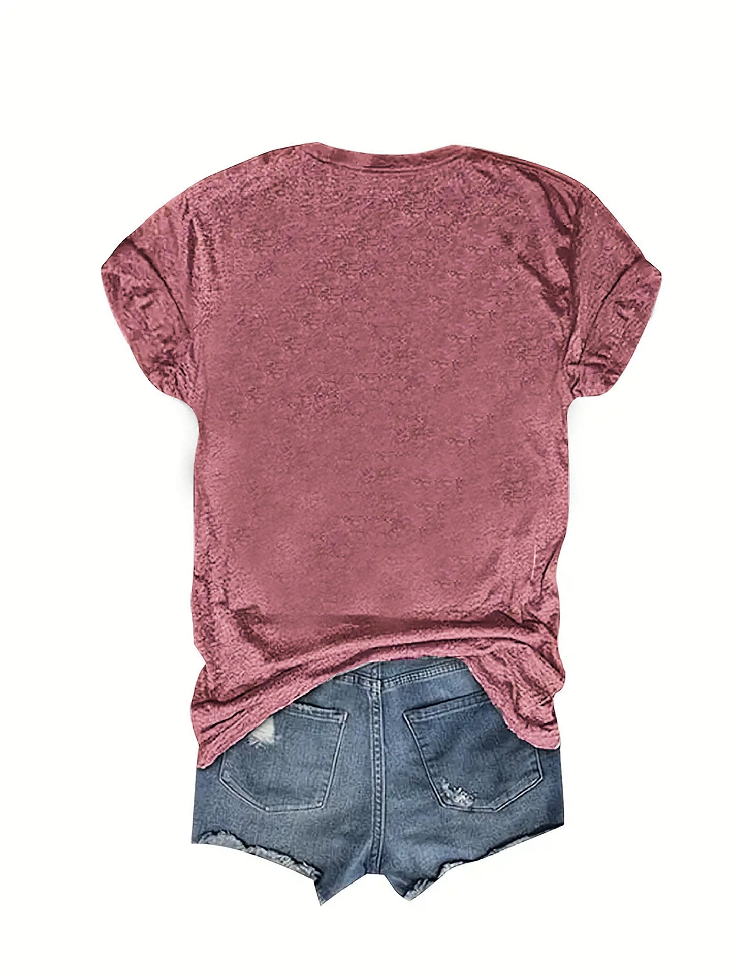 Camiseta con cuello redondo y estampado de letras, camiseta informal de manga corta para primavera y verano, ropa de mujer