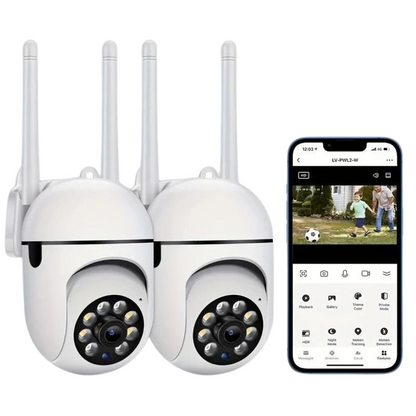 Cámara de seguridad esférica, visión nocturna en color, cámara inteligente inalámbrica Wi-Fi 1080P para seguridad en el hogar, cámara de monitoreo panorámico de 355°, detección de movimiento inteligente, audio bidireccional, solo 2.4GHz.