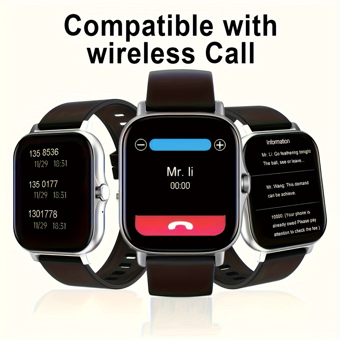 Reloj inteligente con llamadas/marcación inalámbrica, múltiples modos deportivos, rastreador de actividad física, fondo de pantalla personalizable, compatible con iPhone/Android, reloj inteligente deportivo con monitoreo de salud