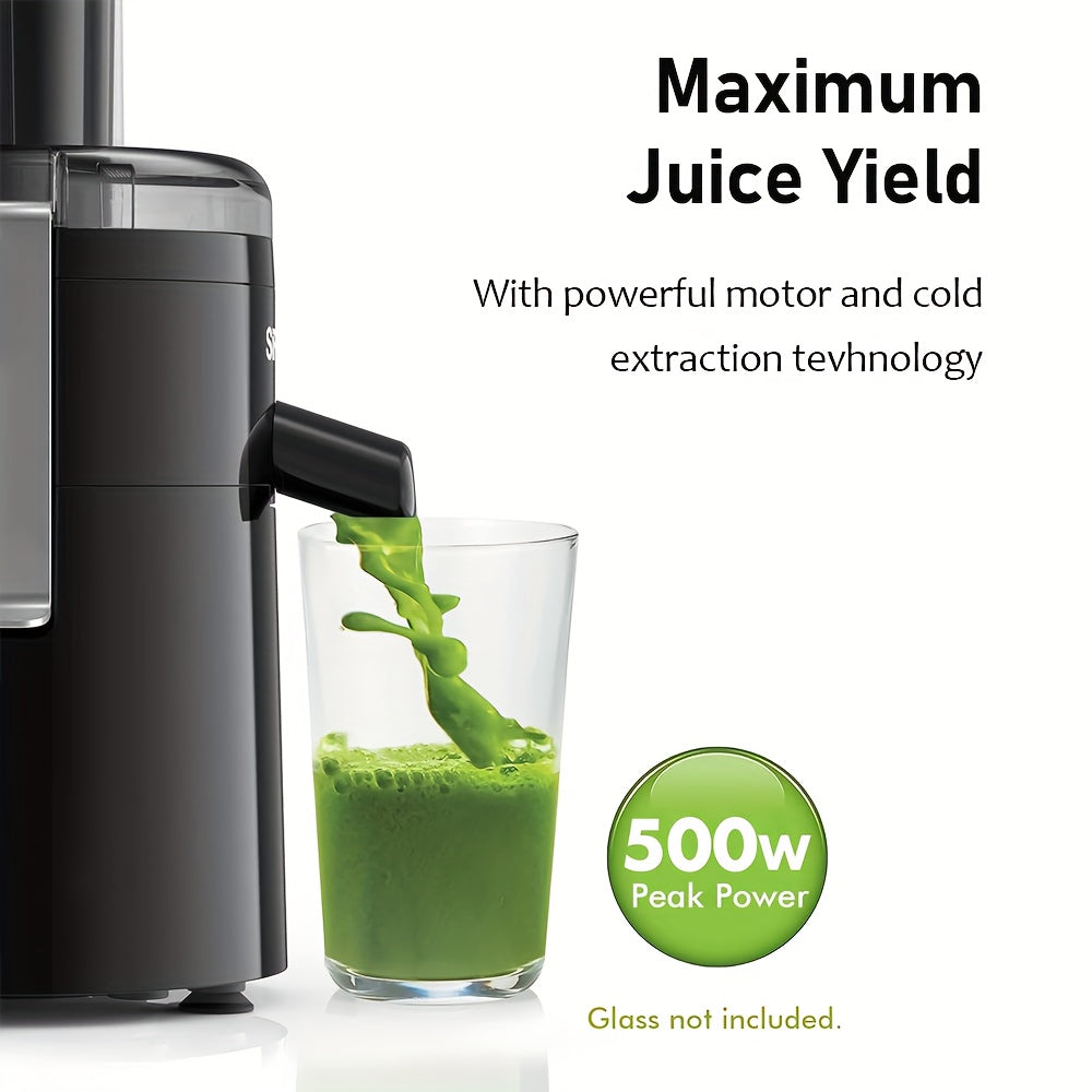 Máquina exprimidora, extractor centrífugo compacto: máquina exprimidora de velocidad para frutas y verduras, extractor centrífugo, funcionamiento, alto rendimiento de jugo, Múltiples características de seguridad, sin BPA, negro y verde