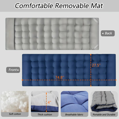 Cama plegable de 1 pieza, cunas para acampar con colchón de doble cara, cama plegable portátil para invitados, cuna para dormir resistente con bolsa de transporte, gris y azul