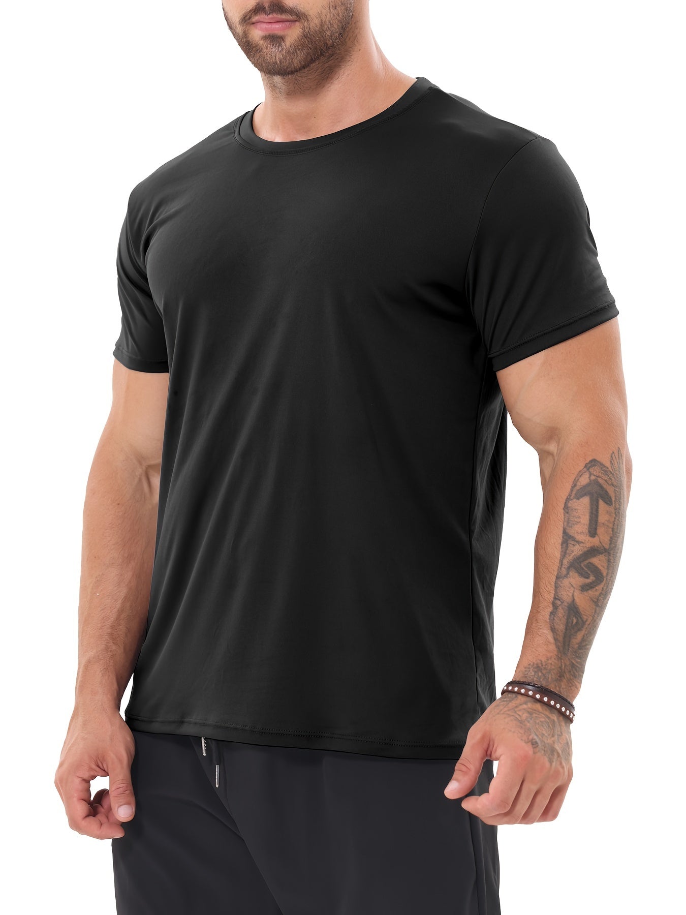 Paquete de 6 camisas de entrenamiento para hombres de manga corta atléticas activas camisetas de secado rápido con cuello redondo para correr