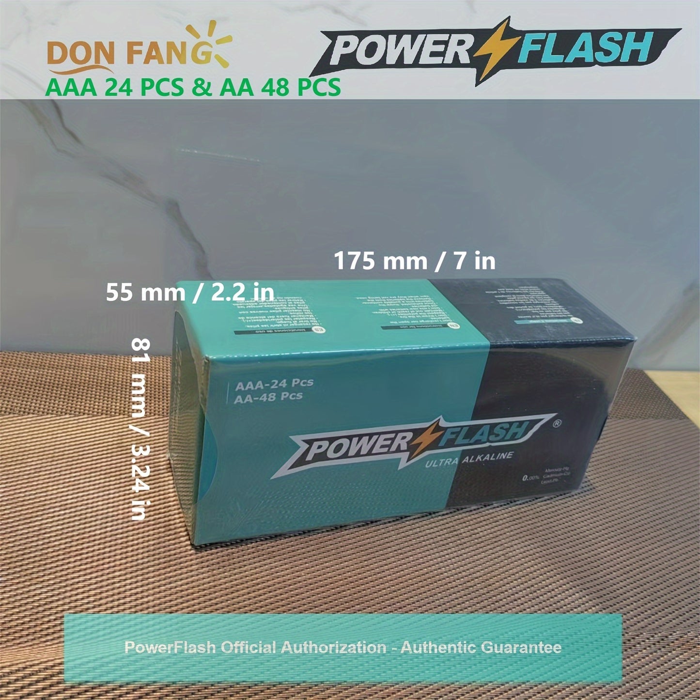 Pilas alcalinas PowerFlash de larga duración, paquete combinado, juego de 24 pilas AAA y 48 pilas AA para el hogar, varios dispositivos domésticos, trabajo