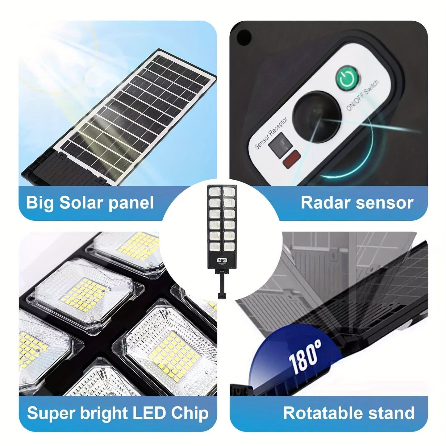 Luz solar de pared ultra brillante de 504 LED: excepcionalmente potente, sensor de movimiento, control remoto, 3 modos: ideal para espacios al aire libre, calles, jardines, garajes, patios traseros e iluminación de seguridad de puertas de entrada