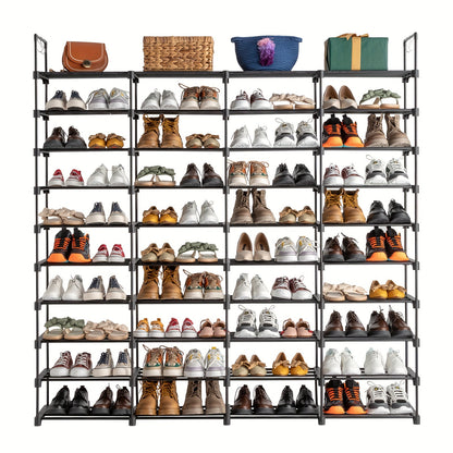 Estante para zapatos de 10 niveles, organizador de almacenamiento, estante para zapatos, organizador para entrada, capacidad para 80 pares de zapatos, zapatero apilable