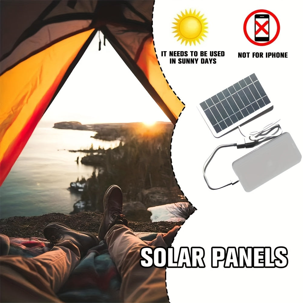 Cargador compacto de panel solar de 2 W: compatible con USB y fuente de alimentación estable para teléfonos inteligentes y bancos de energía, ideal para aventuras al aire libre y uso doméstico