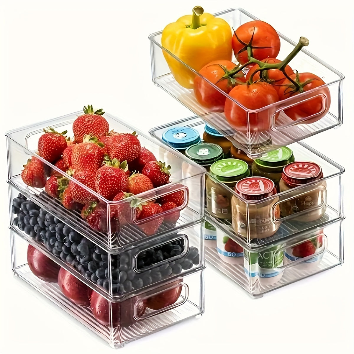 Caja de almacenamiento acrílica para aperitivos, caja de acabado transparente para libros y cosméticos, caja para el frigorífico de cocina, suministros para el hogar, 1 unidad.