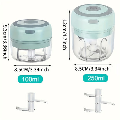 1 pieza 1 juego de picadora de alimentos eléctrica portátil inalámbrica, mini trituradora de ajo eléctrica, actualice su cocina con esta potente picadora de ajo eléctrica: ¡picadora y trituradora de carne USB de 3,38/8,45 oz!