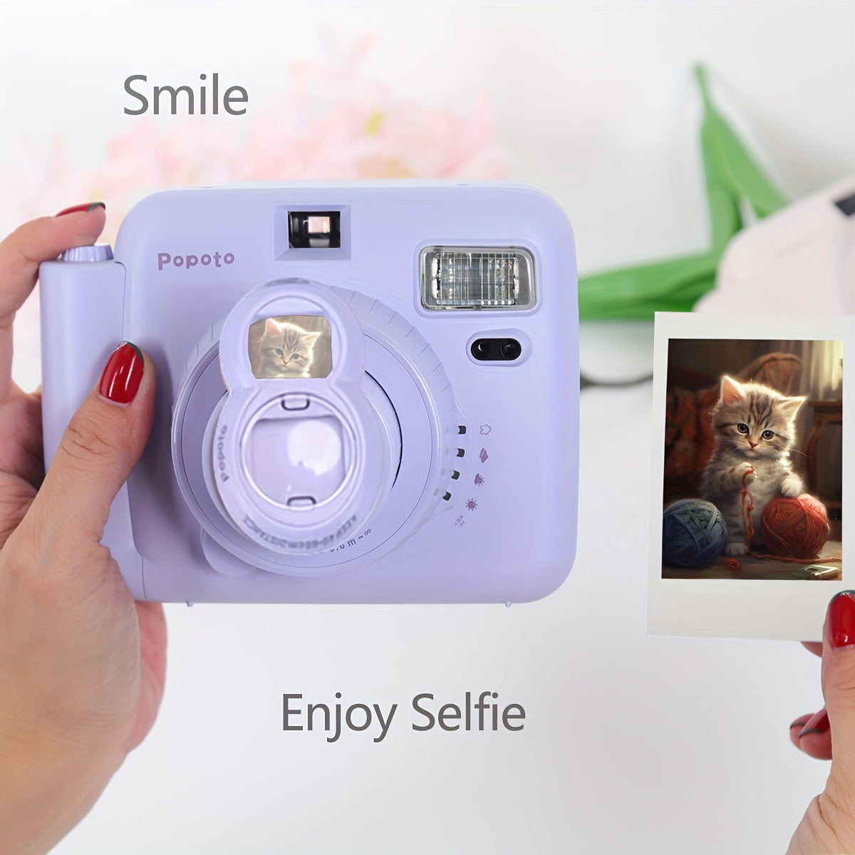 Nueva mini cámara instantánea Popoto adecuada para Fujifilm Instax Mini Twin Pack Film (pilas AA * 2 no incluidas) Fiesta/Regalo/Al aire libre/Novia/Vida