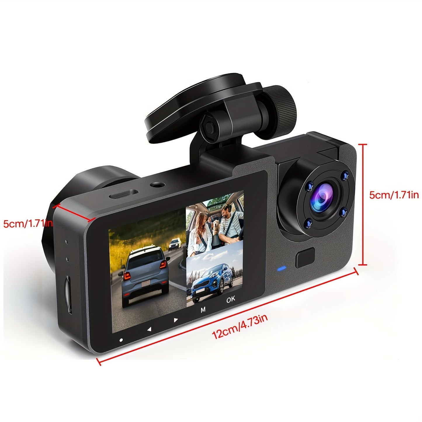 Cámara de tablero para automóviles Cámara de automóvil 4K Full UHD Delantera y trasera con tarjeta SD de 32 GB gratuita Cámaras de tablero para automóviles con visión nocturna Modo de estacionamiento las 24 horas Sensor WDR G Detección de movimiento