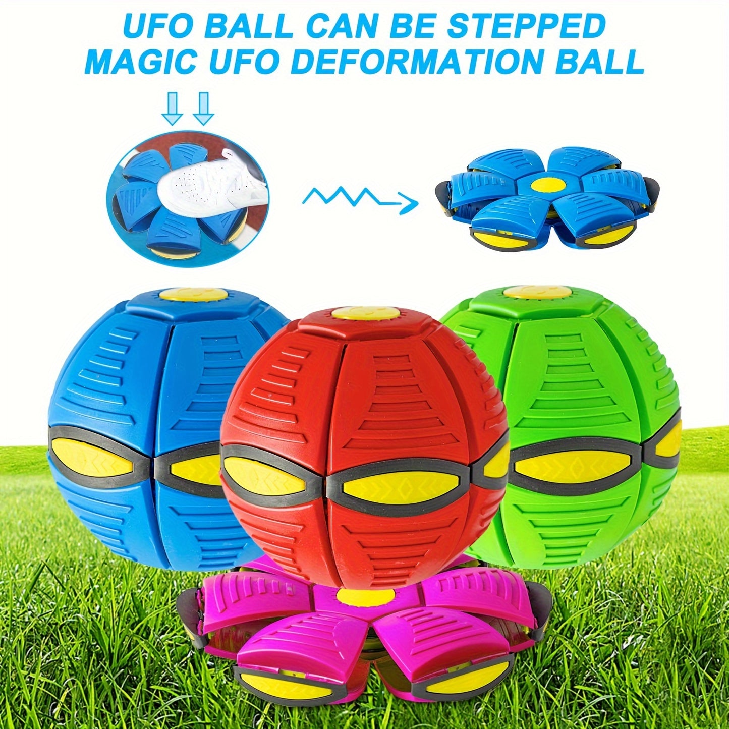 Pelota de rebote con forma de platillo volador, juguete para mascotas, pelota de platillo volador para perros, pelotas que rebotan, duraderas, divertidas para actividades al aire libre y ejercicio en familia, regalo perfecto para perros