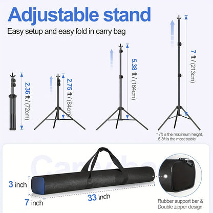 Kit de soporte de fondo ajustable para estudio fotográfico de 10 x 7 pies (ancho x alto)