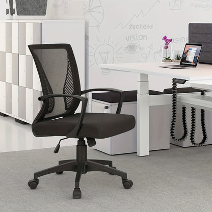 Silla de oficina giratoria y con soporte lumbar, capacidad de 265 lb, color negro