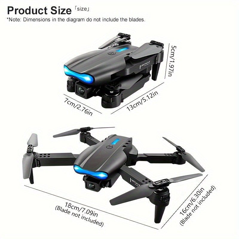 Dron E99 con cámara dual, dron RC plegable de juguete para principiantes, UAV asequible para interiores y exteriores, regalo de Halloween y Navidad