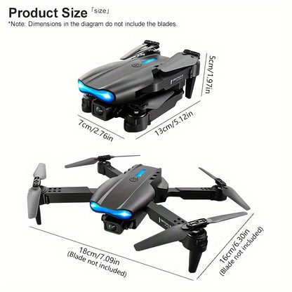 Drone E99 con cámara dual, juguete plegable RC Drone para principiantes, regalo de Navidad de Halloween UAV asequible para interiores y exteriores