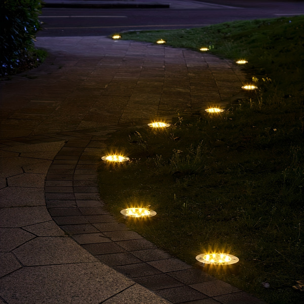 Luces solares LED para suelo, luces de paisaje impermeables para exteriores, luces de disco solares, luces de camino impermeables para jardín, iluminación de césped, lámpara de pie de energía solar, luces solares de suelo para camino