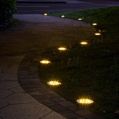 Luces solares LED para suelo, luces de paisaje impermeables para exteriores, luces de discoteca solares, luces de camino impermeables para jardín, iluminación de césped, lámpara de pie de energía solar, luces solares de suelo para camino