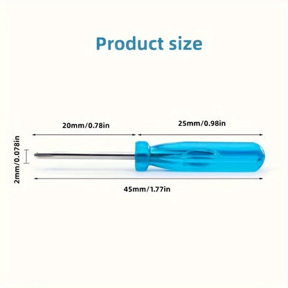 Mini destornilladores azules de 2 o 10 piezas, herramienta de reparación de 2 mm, herramienta de reparación pequeña práctica, destornillador.
