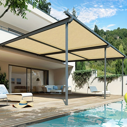 1 Parasol Rectangular, Transpirable, Red De Parasol Cuadrada, Balcón, Garaje, Patio Trasero, Piscina, Césped, Actividades Al Aire Libre, Tasa De Sombreado (90% -95%), No Incluye Cuerda Ni Gancho Adicional