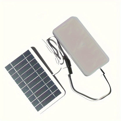 Panel de carga portátil solar de 1 pieza El cargador USB solar impermeable para exteriores es adecuado para viajes y campamentos al aire libre, energía móvil, banco de carga de teléfonos móviles, linterna, ventilador