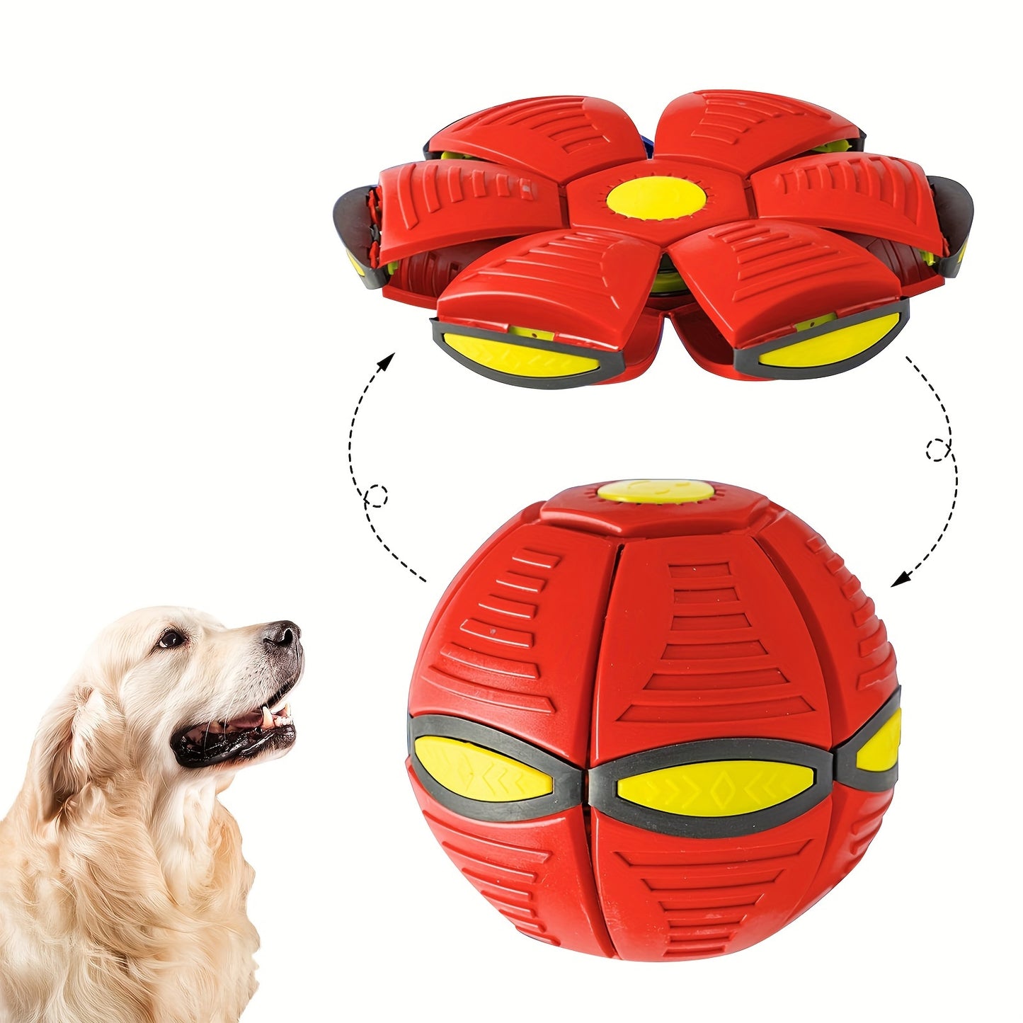 Pelota de rebote con forma de platillo volador, juguete para mascotas, pelota de platillo volador para perros, pelotas que rebotan, duraderas, divertidas para actividades al aire libre y ejercicio en familia, regalo perfecto para perros