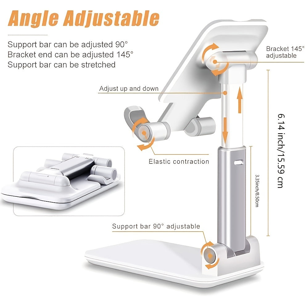 Soporte de aluminio para celular, soporte ajustable para teléfono móvil para escritorio compatible con todos los teléfonos móviles/iPad/Kindle/tableta