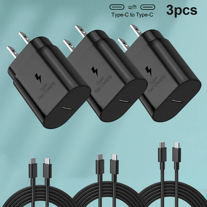 para Samsung Cargador Rápido Tipo C, Cargador de Pared Tipo C Cable de 4 pies Carga Rápida Galaxy S23 Ultra/S23/S23+/S22/S22 Ultra/S22+/S21 Ultra/S20 Ultra/Note 20/Note 10/Z Fold 3