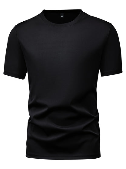 Camiseta deportiva de moda para hombre, camiseta informal elástica con cuello redondo, 5 uds., para verano