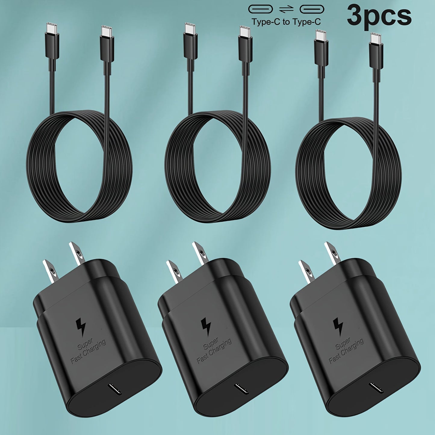 Cargador rápido Samsung tipo C, cargador de pared tipo C, cable de 4 pies, carga rápida Galaxy S23 Ultra/S23/S23+/S22/S22 Ultra/S22+/S21 Ultra/S20 Ultra/Note 20/Note 10/Z Fold 3