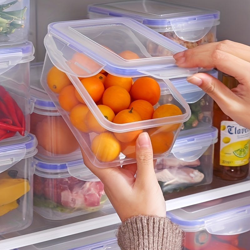 2/3/4 piezas refrigerador reutilizable para verduras con tapa, sellador de alimentos, dispensador de frutas y cereales de calidad alimentaria, recipiente de plástico transparente para horno microondas, suministros de cocina para el hogar