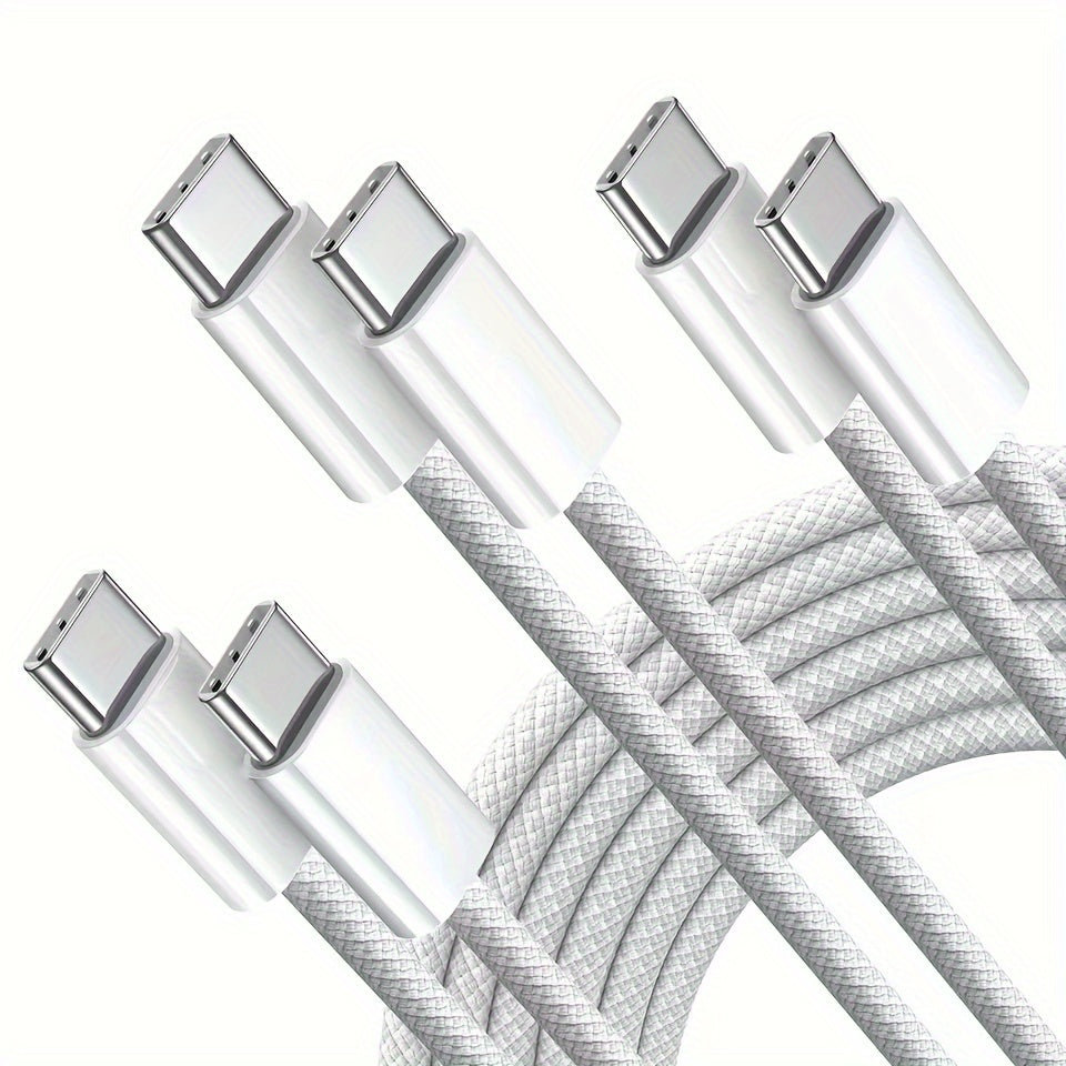 Cable de carga USB C a USB C de 6 pies y 60 W, paquete de 3, cable USB C para cargar Apple, para iPhone 15/15 Pro/15 Pro Max/15 Plus, iPad Pro, Air5, MacBook Air