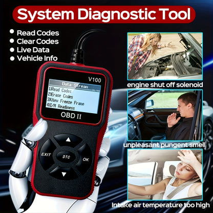 Escáner de diagnóstico OBD2 automotriz Lector de código Lector de código de falla del motor El escáner puede diagnosticar la herramienta de escaneo para todos los automóviles con protocolo OBD II desde 1996, preparación I/M, prueba de batería, lectura