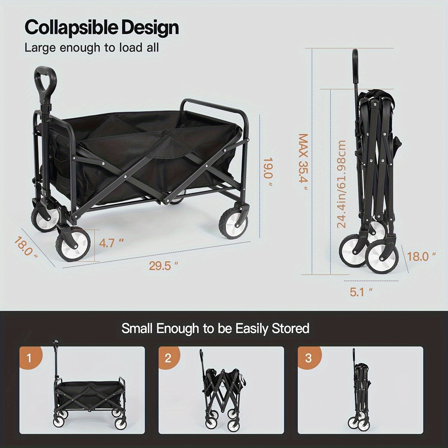 1 carro plegable de alta resistencia de 200 libras, carro plegable, carro utilitario para exteriores, carro de playa portátil con ruedas universales, gran capacidad, mango ajustable, carro de comestibles plegable