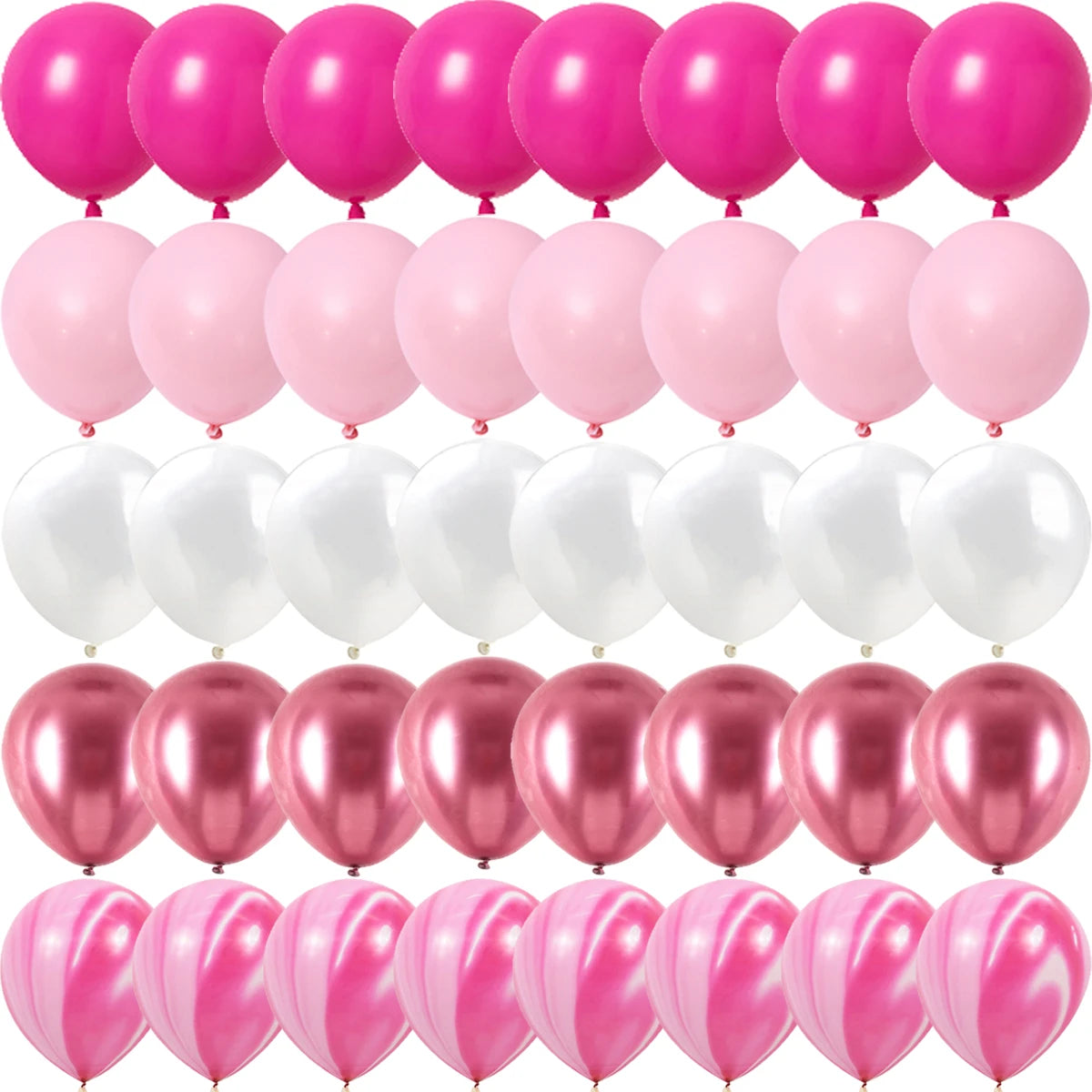 Rose Pink Metal Latex Confetti Confetti Balloons Wedding Decorations Matte Globos New Year Birthday Party Decorations